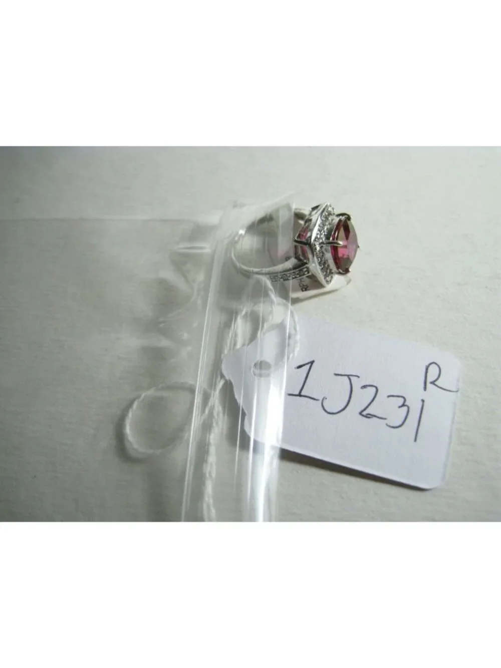 Lab Created Ruby Faceted Stone Ring CZ 925 Sterling Silver Thailand 5 gr Size 8